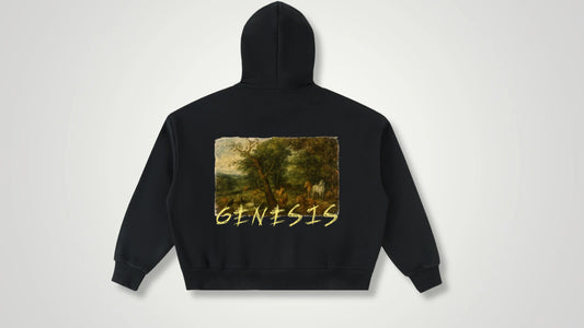 garden of Eden illustration genesis 1:1 boxy zip up - ThornsofVictory