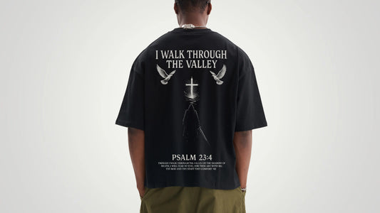 I walk through the valley of the Shadow of death Boxy tee - ThornsofVictory