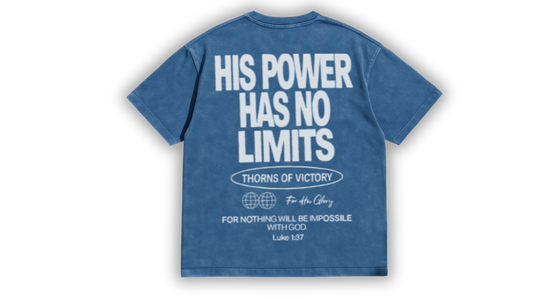 His power has no limits acid wash tee ODMPOD