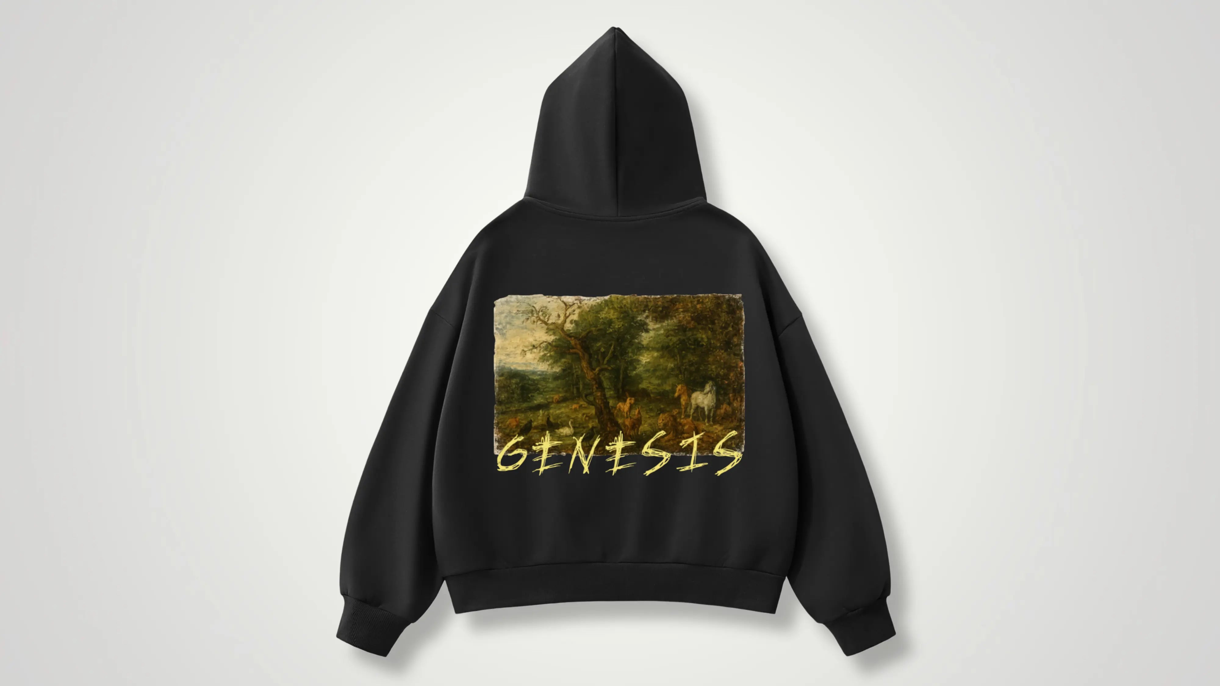 garden of Eden illustration genesis 1:1 boxy zip up - ThornsofVictory