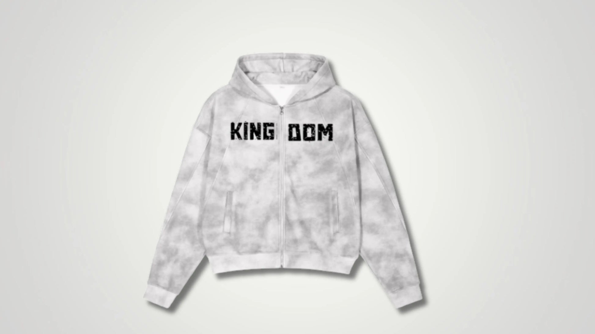 Kingdom dirty  wash boxy zip up - ThornsofVictory