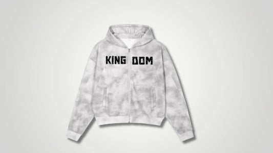 Kingdom dirty  wash boxy zip up - ThornsofVictory