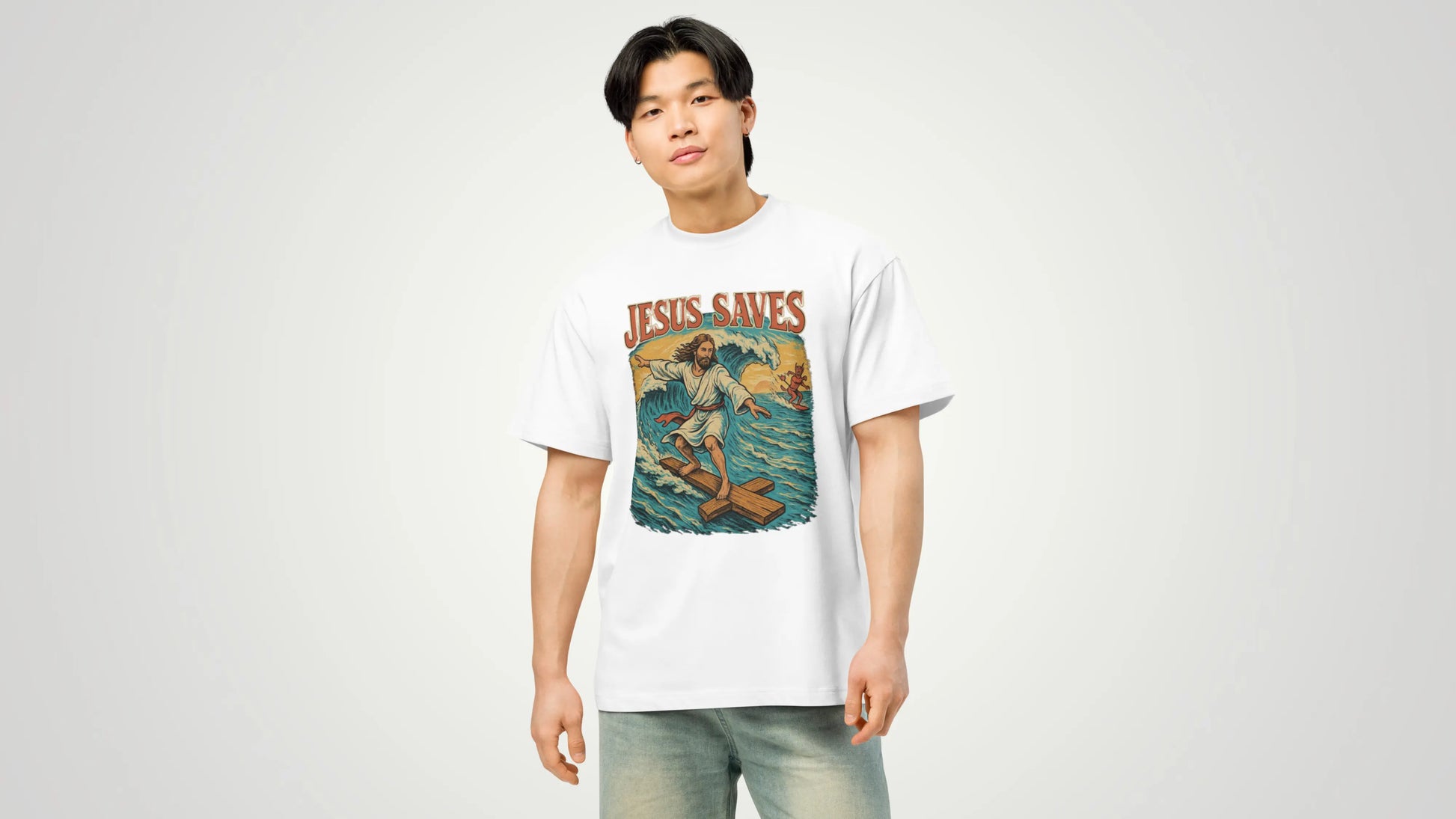 Jesus saves Boxy tee - ThornsofVictory