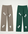 Chrome cross straight fleece pants - ThornsofVictory