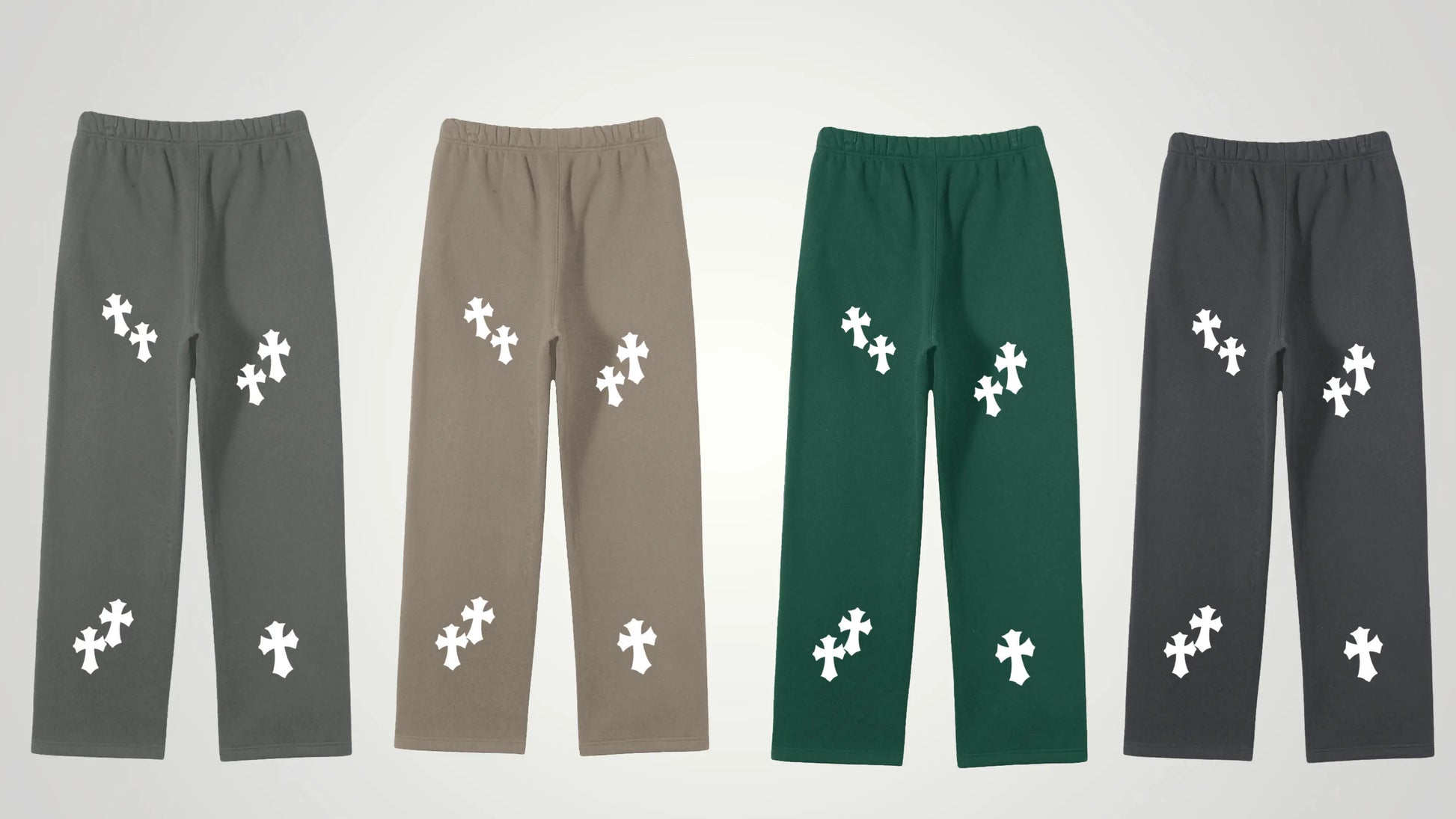 Chrome cross straight fleece pants - ThornsofVictory