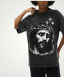 Jesus Christ illustration acid wash oversize tee - ThornsofVictory