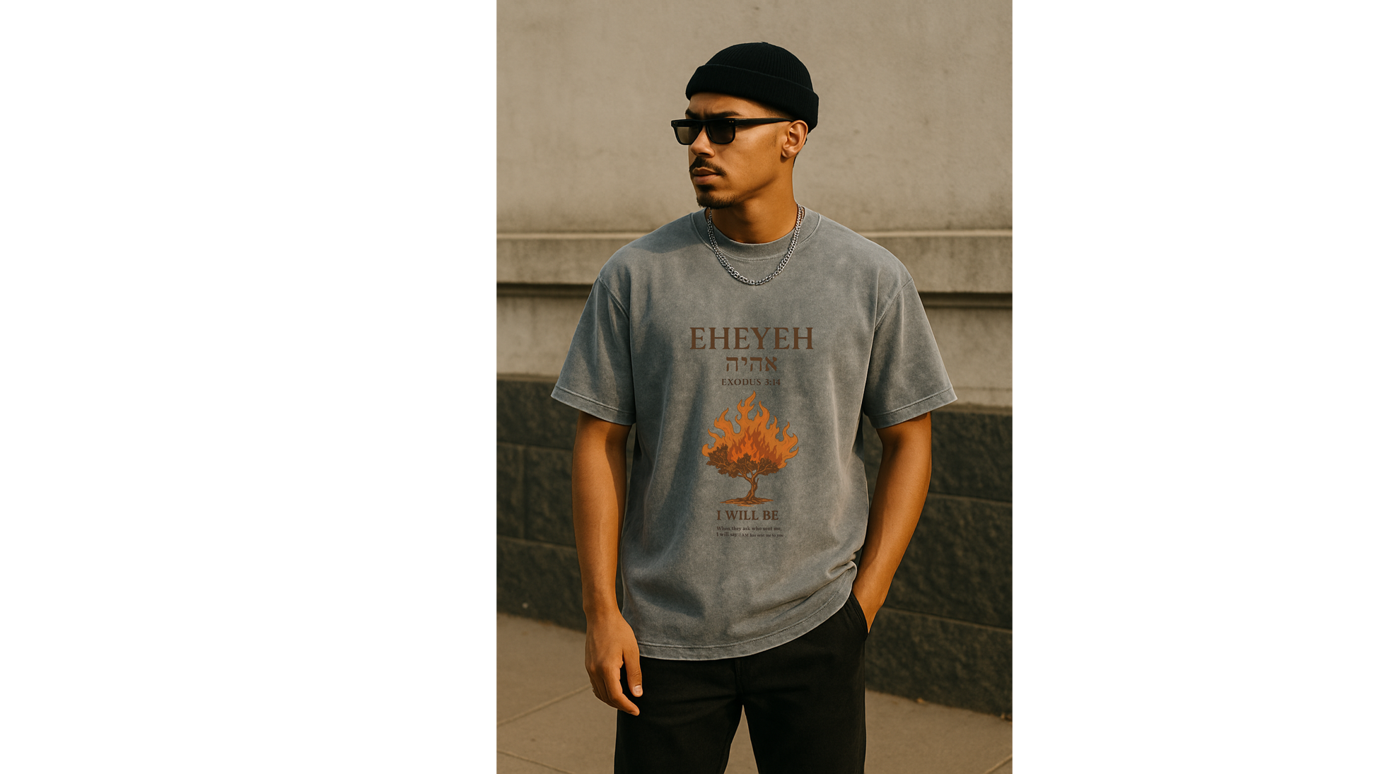 EHEYEH burning bush acid wash tee ODMPOD