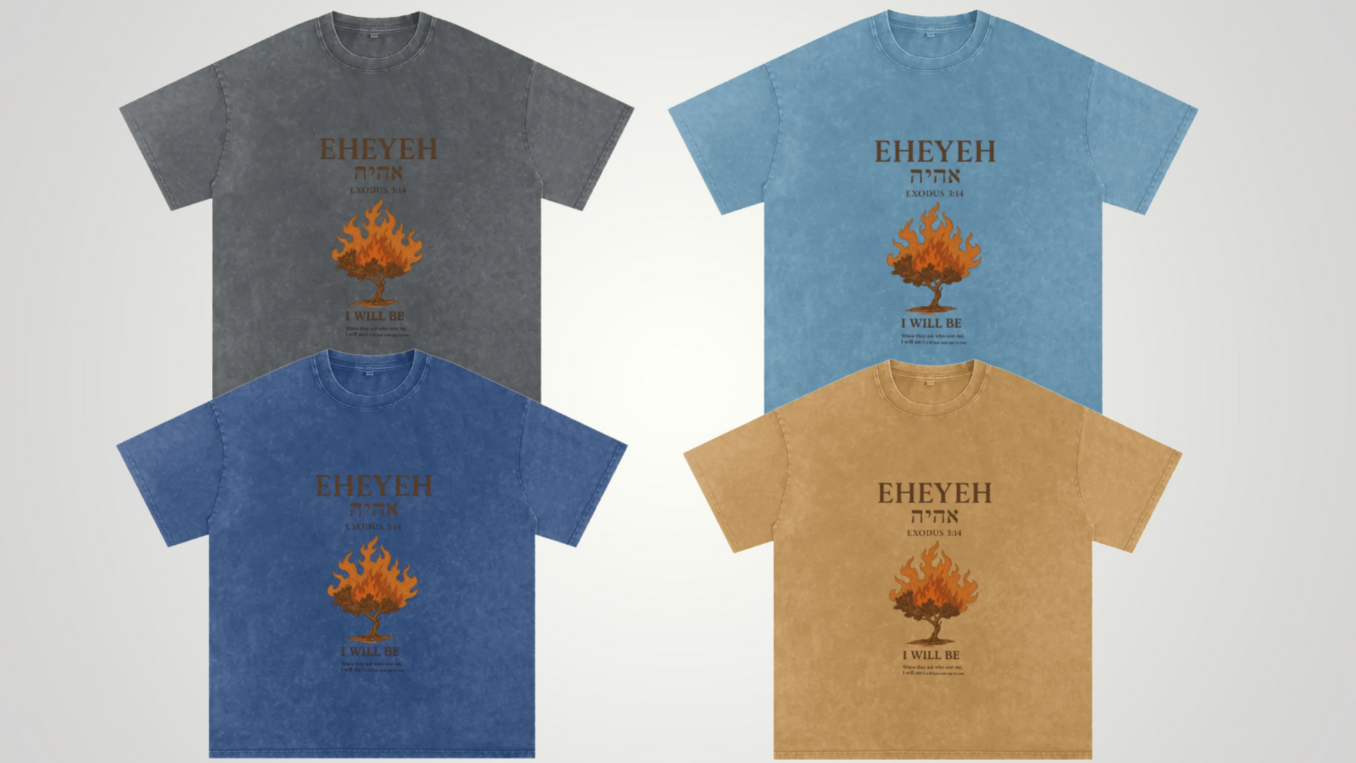 EHEYEH burning bush acid wash tee ODMPOD