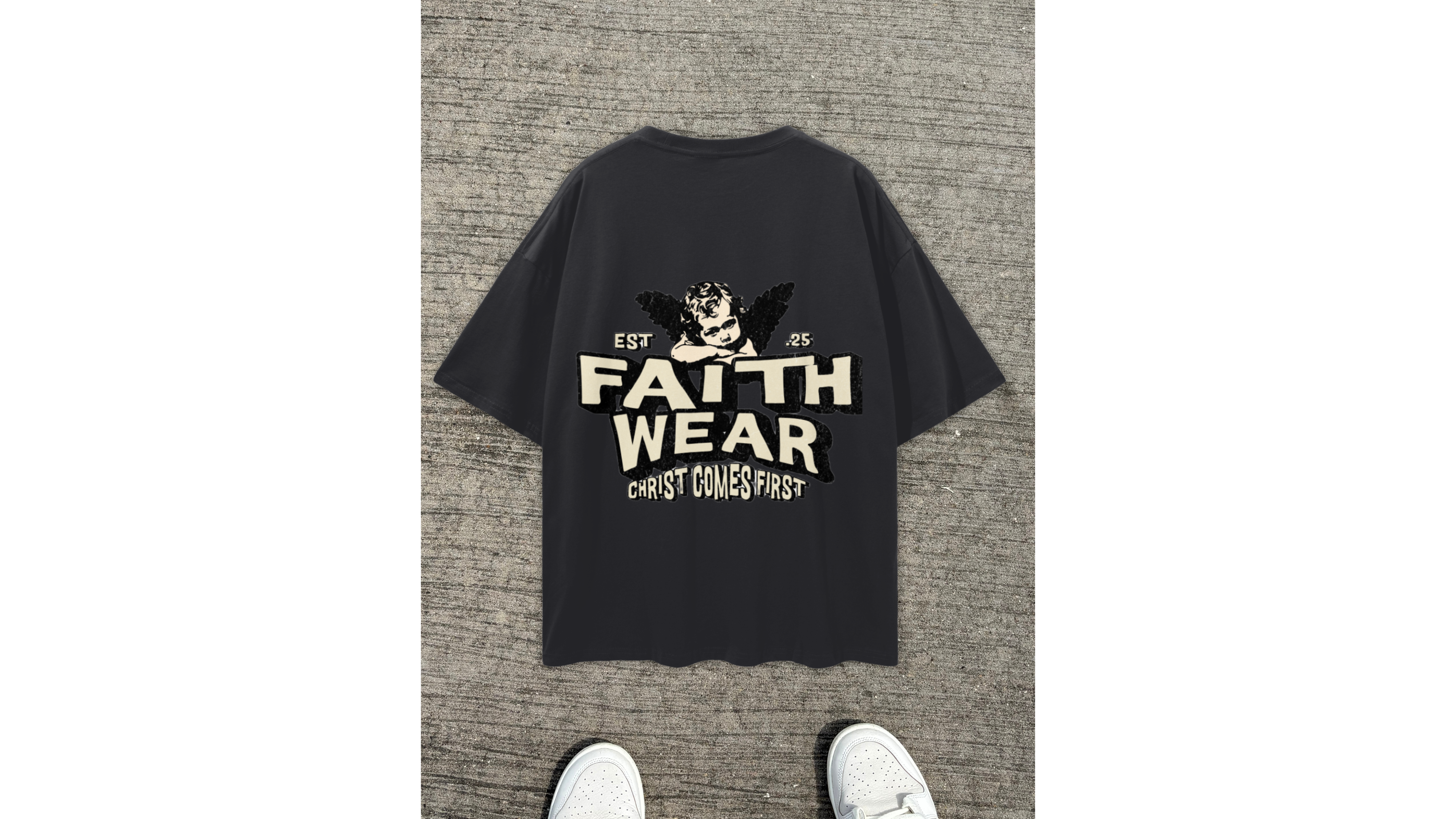 Faith wear christ comes first oversize tee ODMPOD