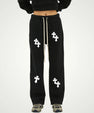 Chrome cross straight fleece pants - ThornsofVictory