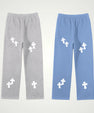Chrome cross straight fleece pants - ThornsofVictory