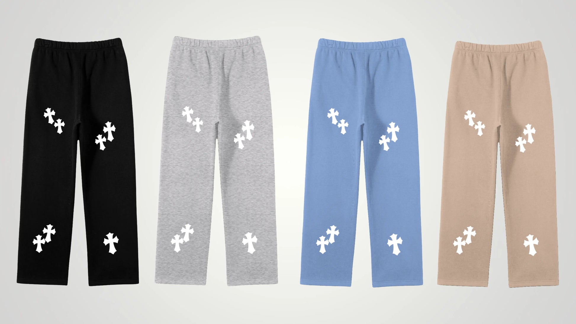 Chrome cross straight fleece pants - ThornsofVictory