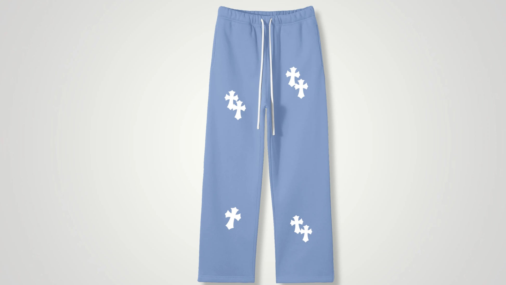 Chrome cross straight fleece pants - ThornsofVictory