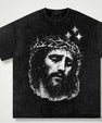 Jesus Christ illustration acid wash oversize tee - ThornsofVictory