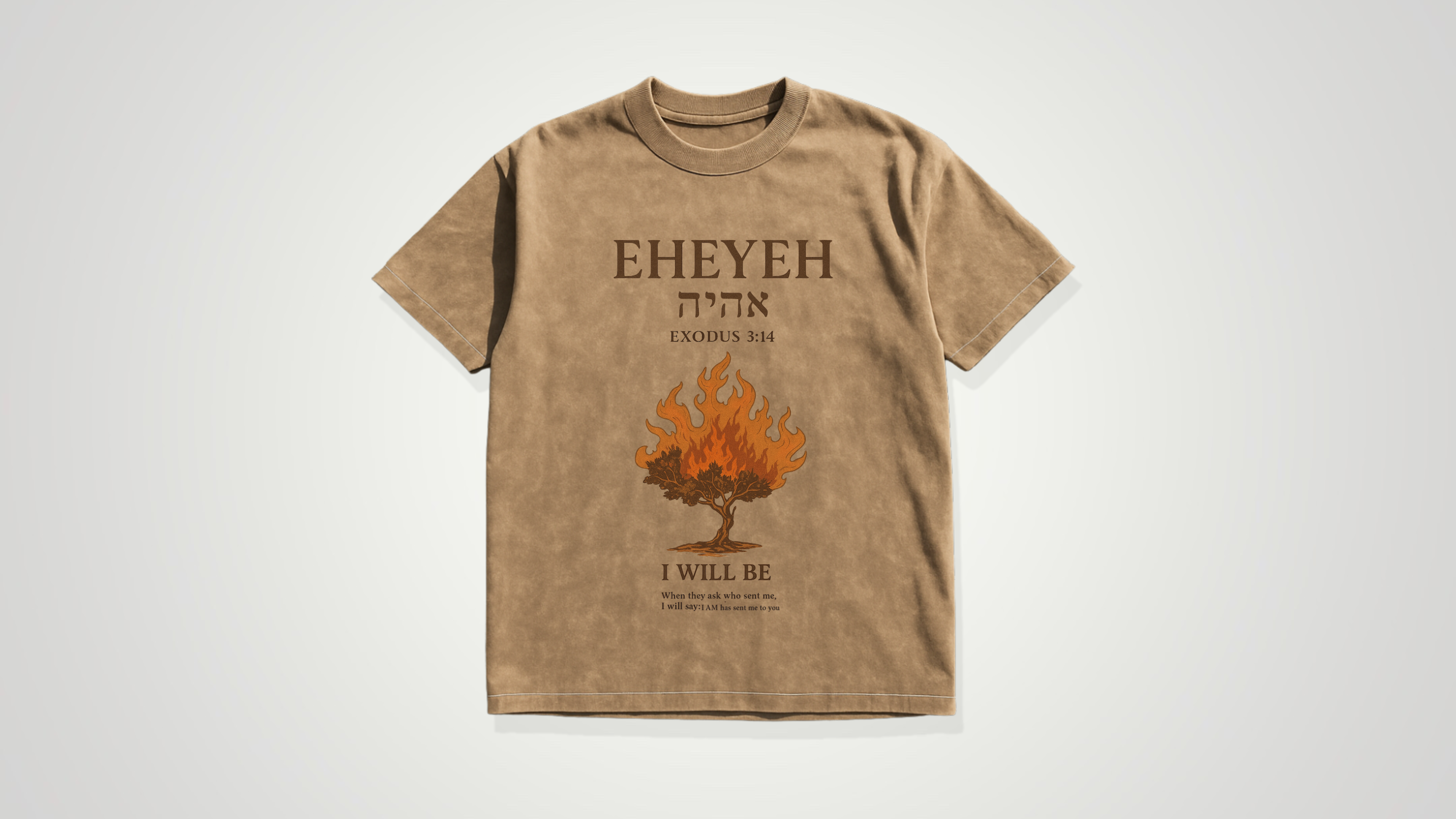 EHEYEH burning bush acid wash tee ODMPOD