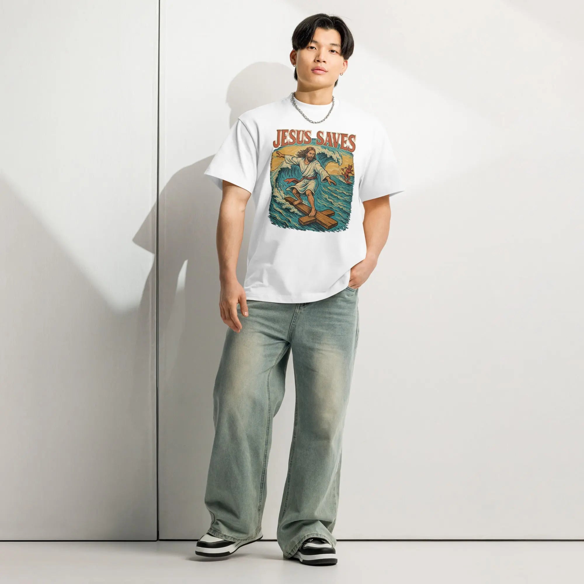 Jesus saves Boxy tee - ThornsofVictory