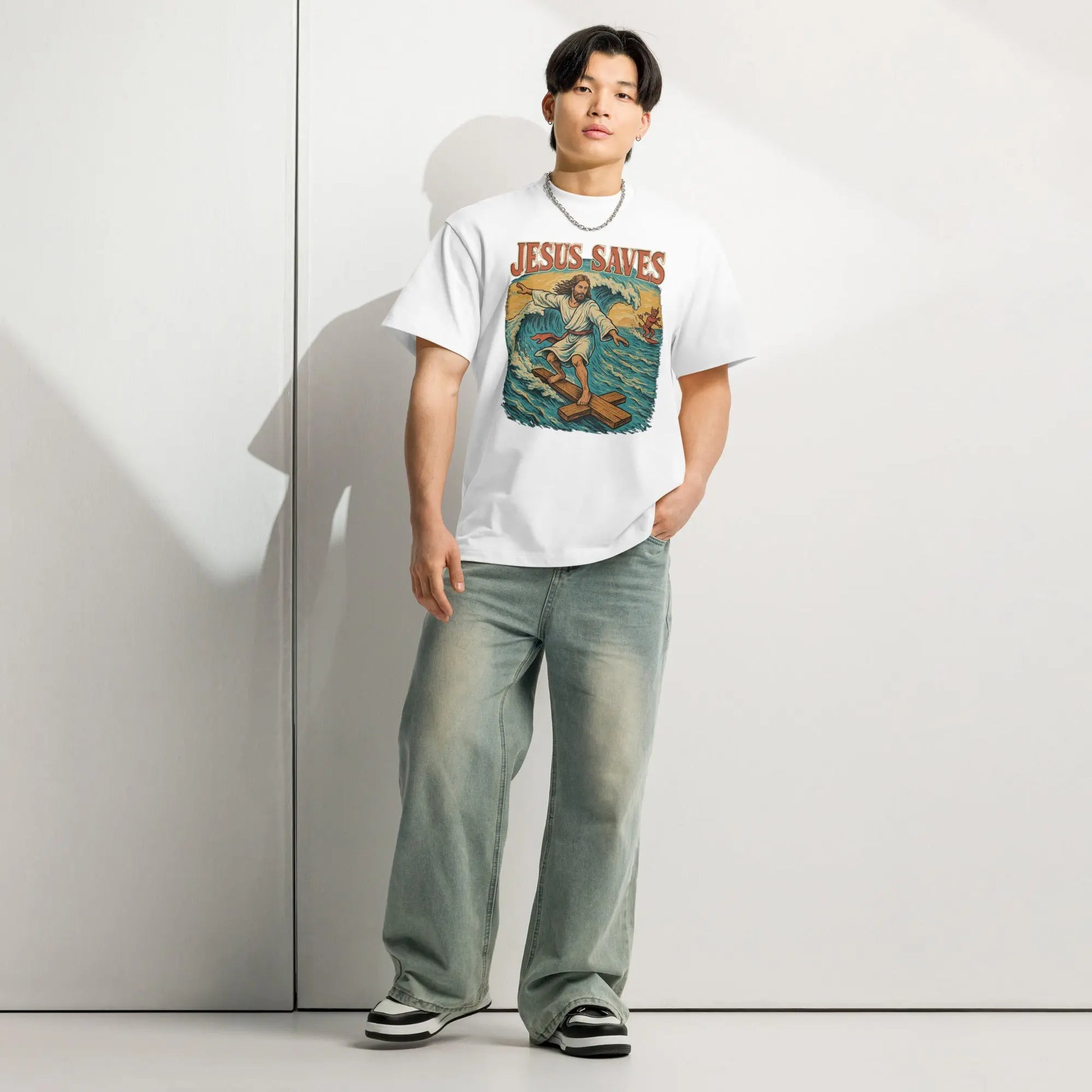 Jesus saves Boxy tee - ThornsofVictory